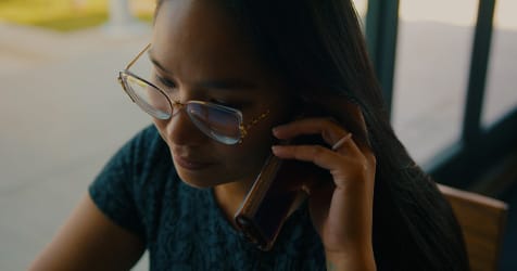 woman talking on phone